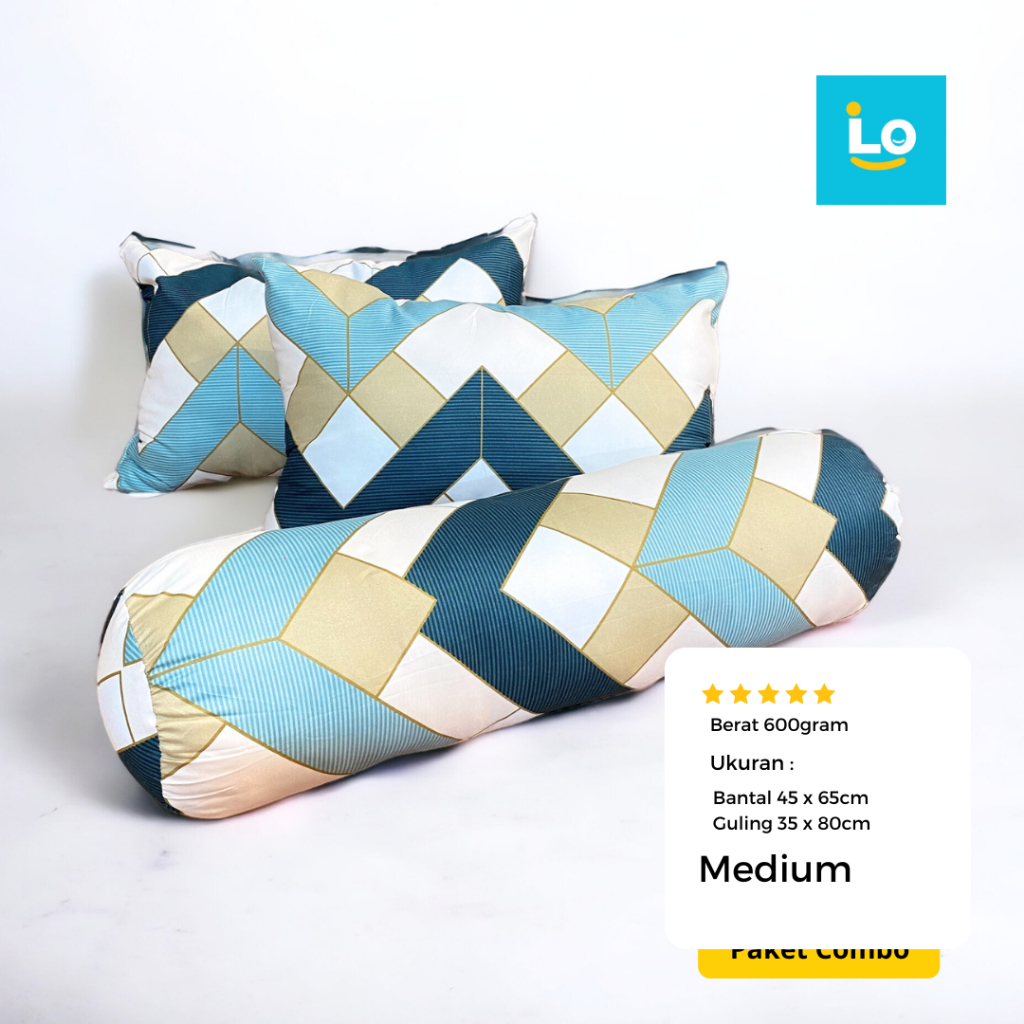 Jual Paket 2 Bantal & 1 Guling 100% SILICON Size Besar | Shopee Indonesia