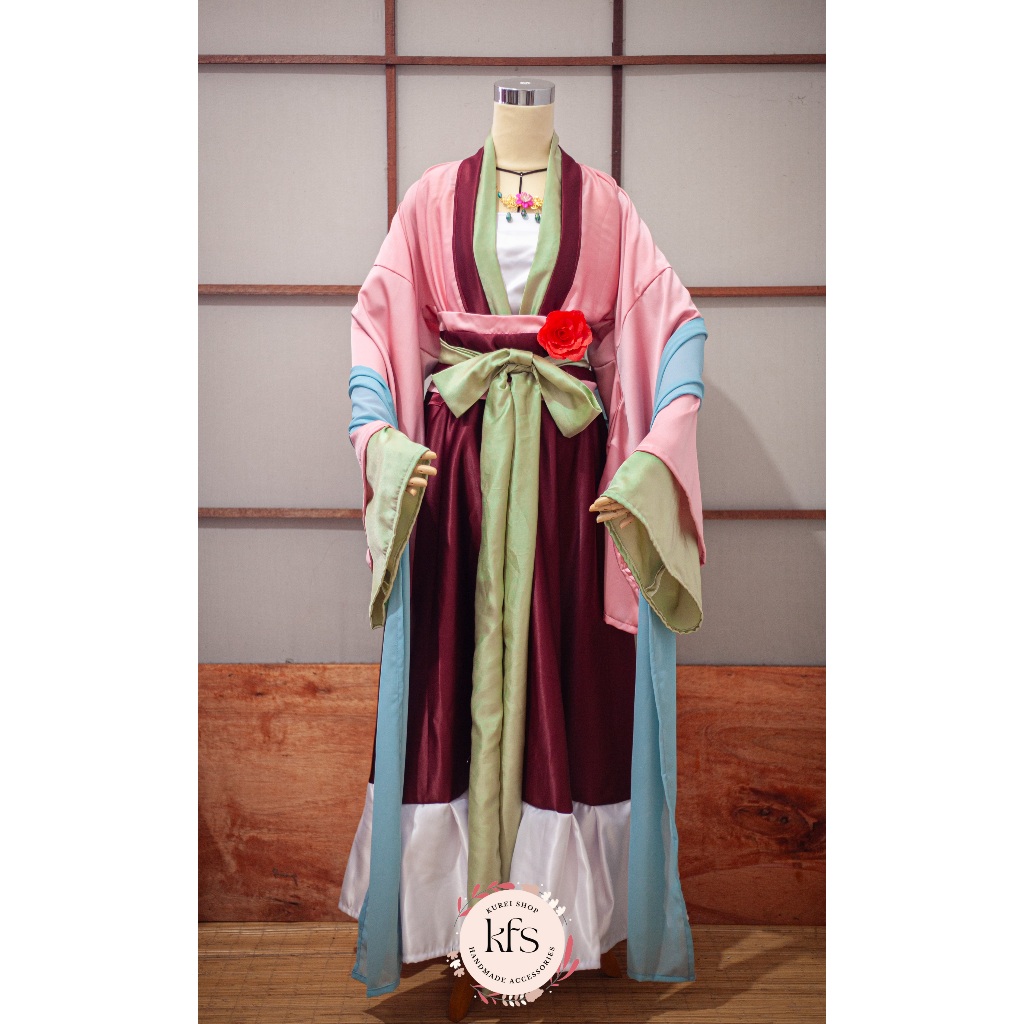 Diohauxi Maomao Cosplay kostuum, lange jurk in oude stijl, set met pruik, anime-rollenspel, outfit voor Halloween