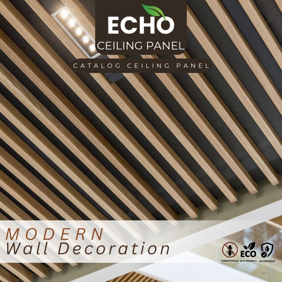 Jual ECHO PVC Ceiling Panel 5cm Motif Kayu / Partisi Plafon PVC Sistem ...