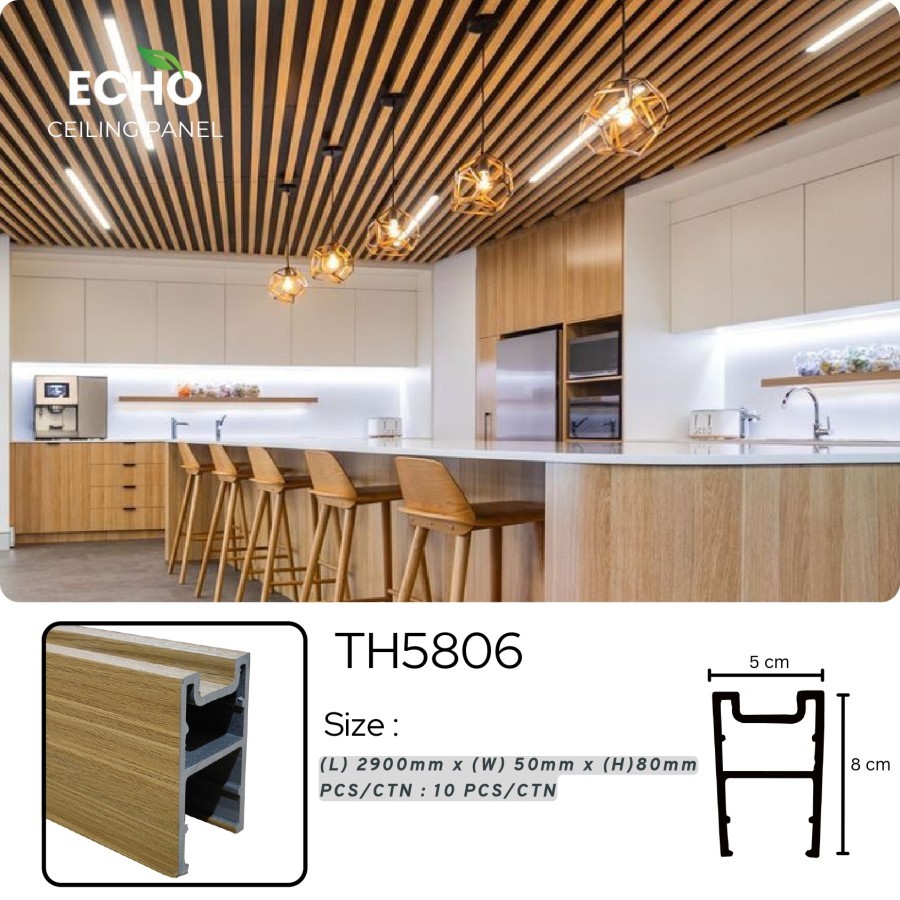 Jual ECHO PVC Ceiling Panel 5cm Motif Kayu / Partisi Plafon PVC Sistem ...