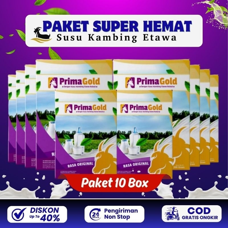 Jual PAKET 10 BOX PRIMAGOLD/ PRIMA GOLD SUSU KAMBING ETAWA BUBUK ...