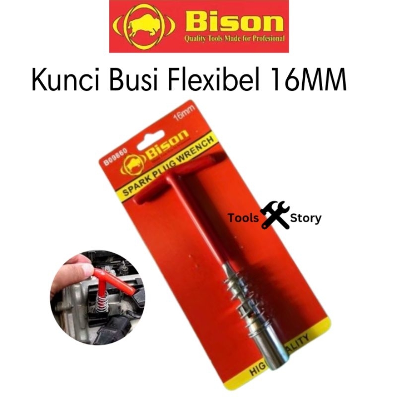 Jual BISON Kunci Busi T Fleksibel Flexible Spark Plug Wrench Motor 16MM ...