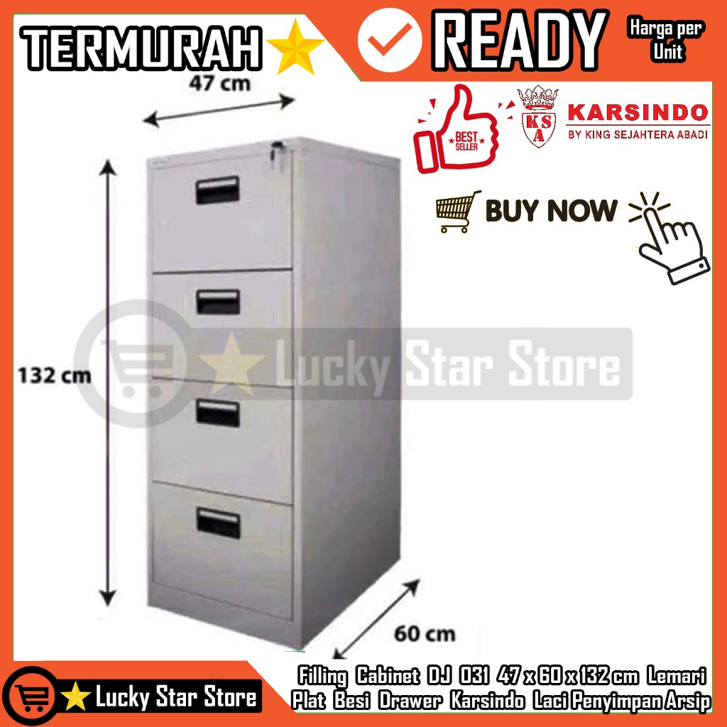 Jual [Instant] Filling Cabinet DJ 031 Lemari 4 Laci Multifungsi Ukuran