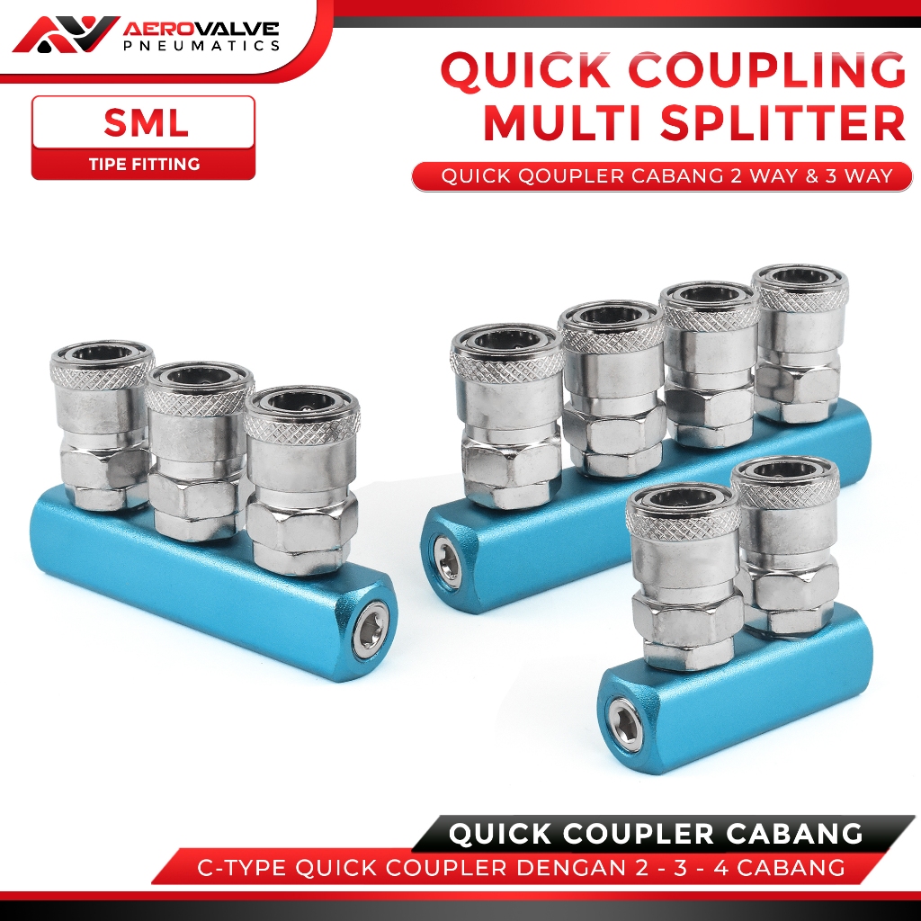 Jual Quick Coupling Cabang Coupler Kopler Sambungan Selang Angin ...
