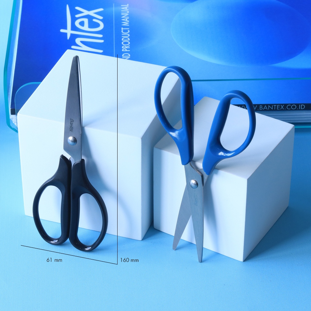 Bantex Gunting Kertas / Office Scissor Pegangan Simetris Pisau Tajam Anti Karat Ukuran 160 mm (5)