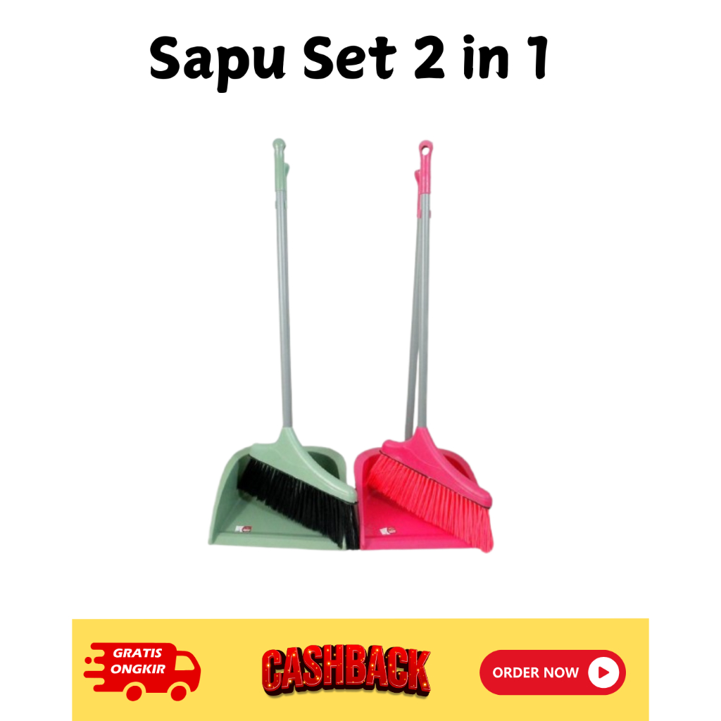 Jual Sapu Set Pengki Alat Pembersih Lantai/ Broom Set Dustpan Set Sapu ...