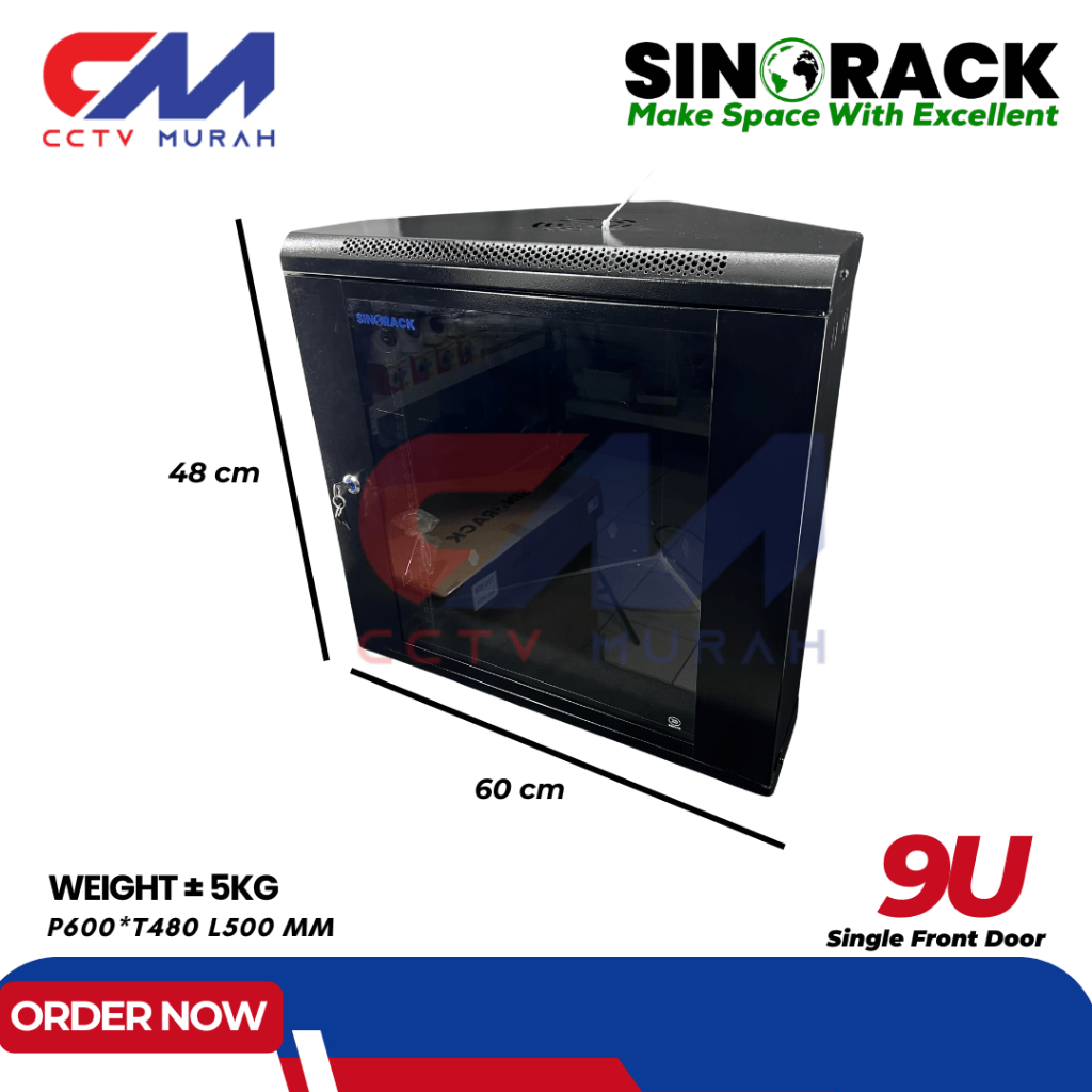 Jual Wall Mount Rack Server Sinorack 9U , Rack Server Siku Type SN ...