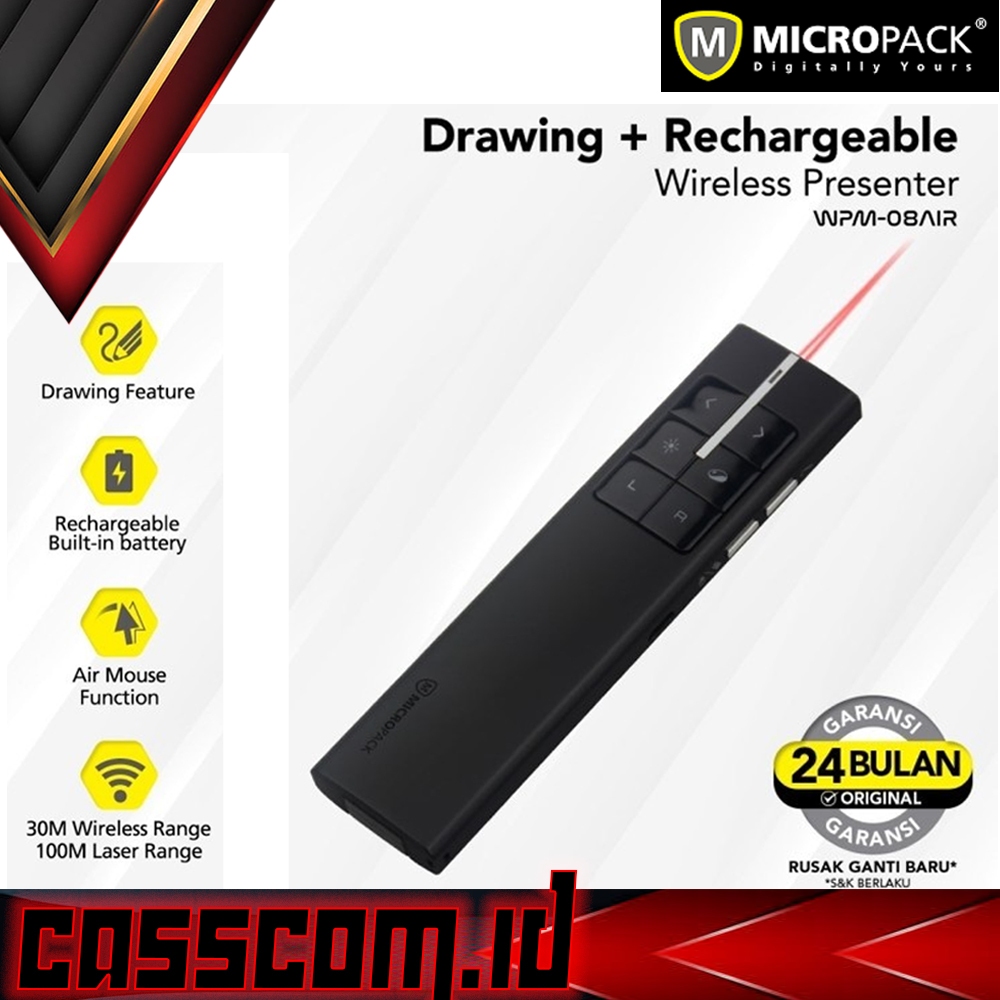Jual Pointer Laser Micropack WPM08 - Wireless Presenter Air Mouse ...