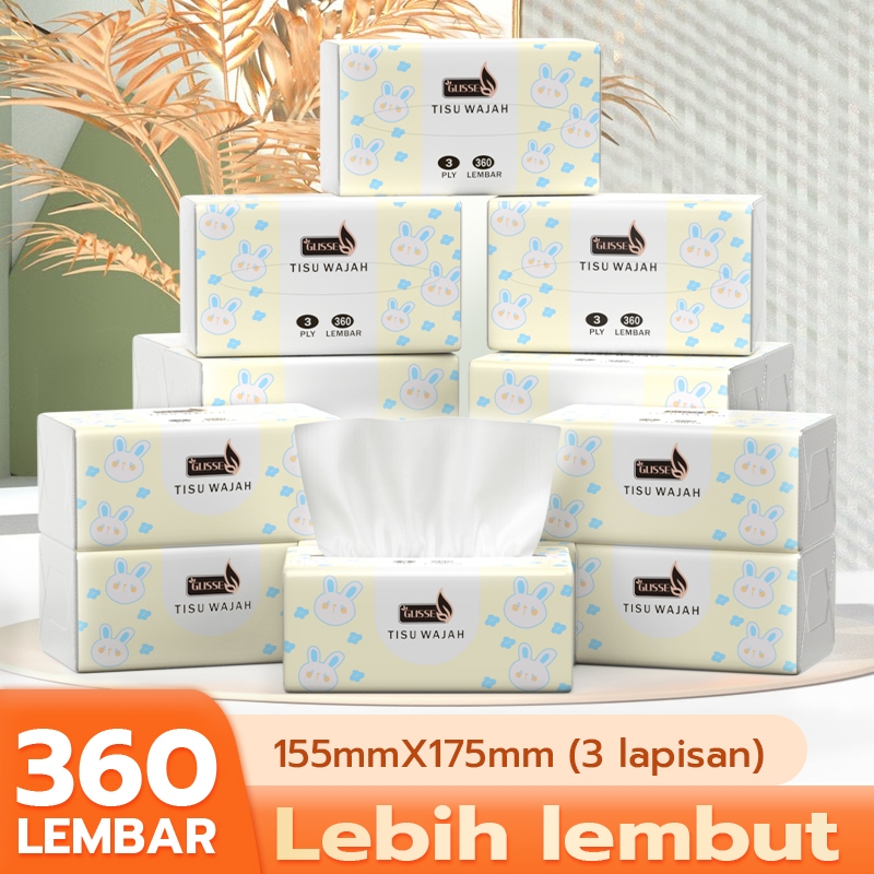 Jual GLISSE Tisu Wajah Halus dan Lembut Facial Tissues 3-Ply 360 Sheets ...