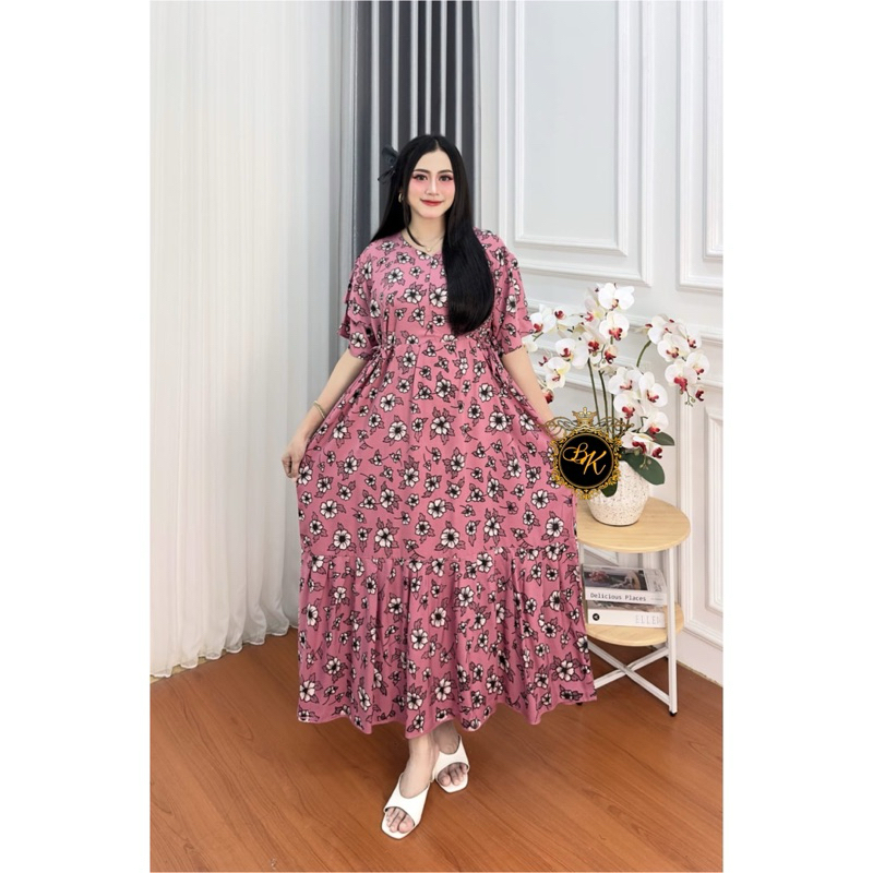 Jual Daster Jumbo Ld 130| Dress Bunga Jumbo Ld 130| Dress Menyusui ...