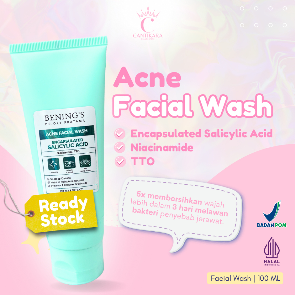 Jual Bening Skincare Acne Facial Wash Sabun Muka Pembersih Wajah ...