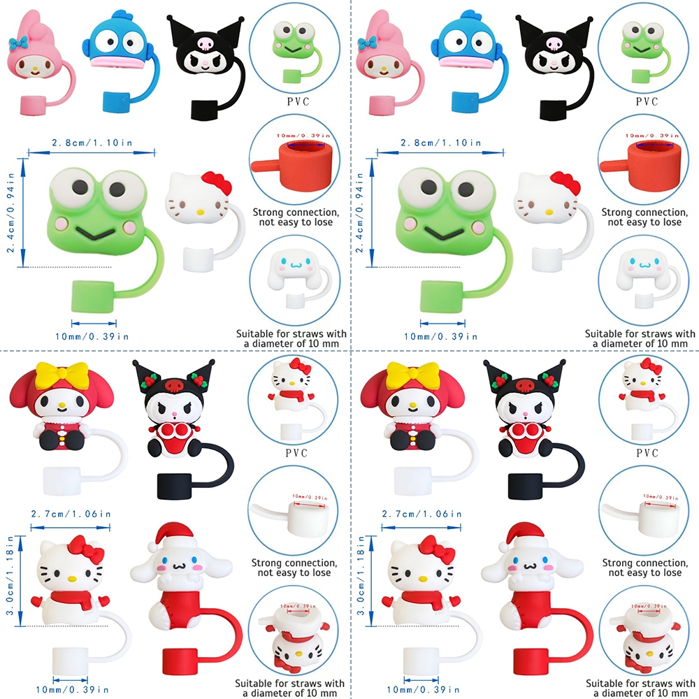 Jual Silikon 1 PCS Lucu 10mm Kartun sanrio Kuromi Kitty Straw Plug ...