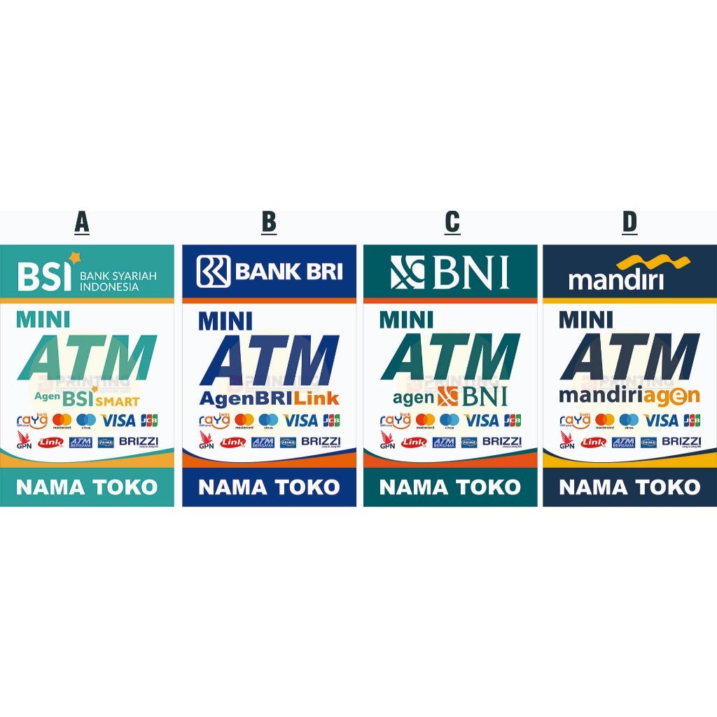 Jual STIKER HIASAN TEMPEL LAYANAN MINI ATM + LAMINASI.GLOSY ( DIJUAL ...