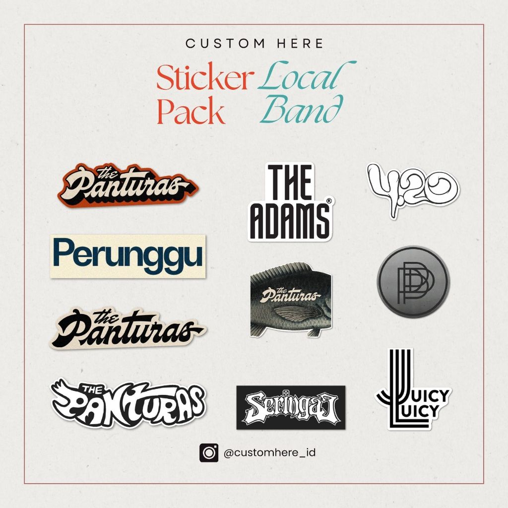 Jual [CUSTOM HERE ID] stiker pack lokal band sticker perunggu the ...