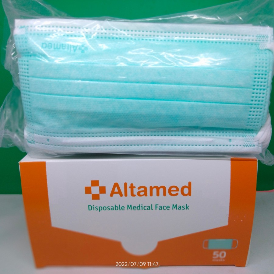 Jual Masker Medis Earloop Altamed Hijau 3ply Per box isi 50 pcs ...