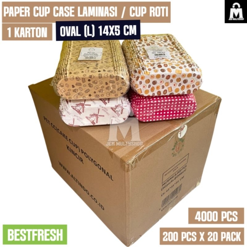 Jual Paper cup case laminasi oval (L) 14x5 cm BESTFRESH 1 karton isi ...