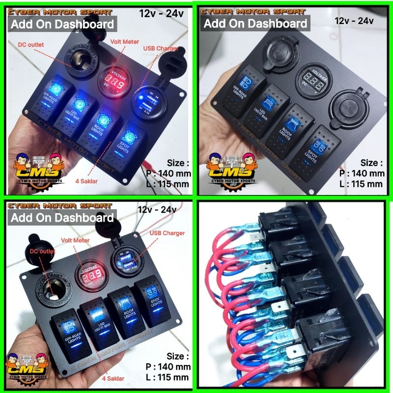 Jual Saklar mobil 12v 24v universal. sakelar on off switch panel ...