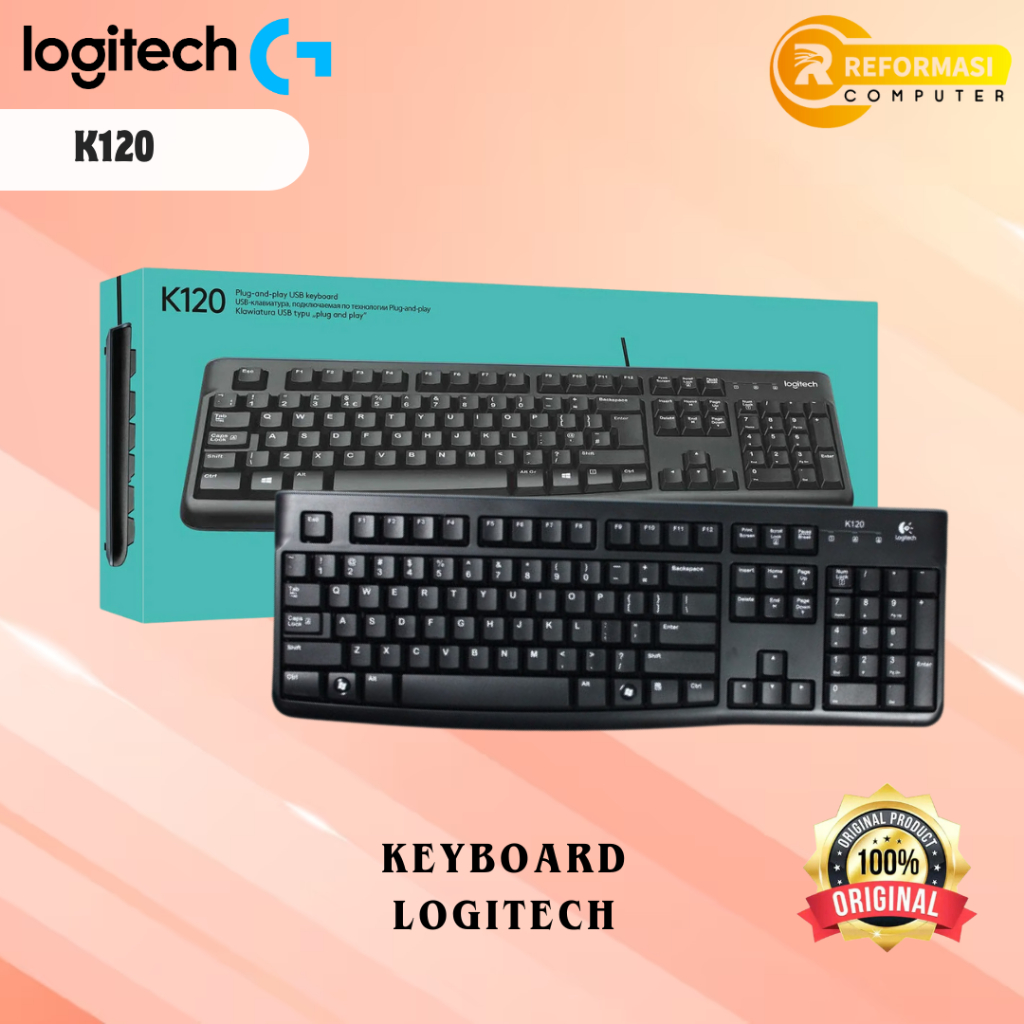 Jual LOGITECH Keyboard Logitech K120 | Shopee Indonesia
