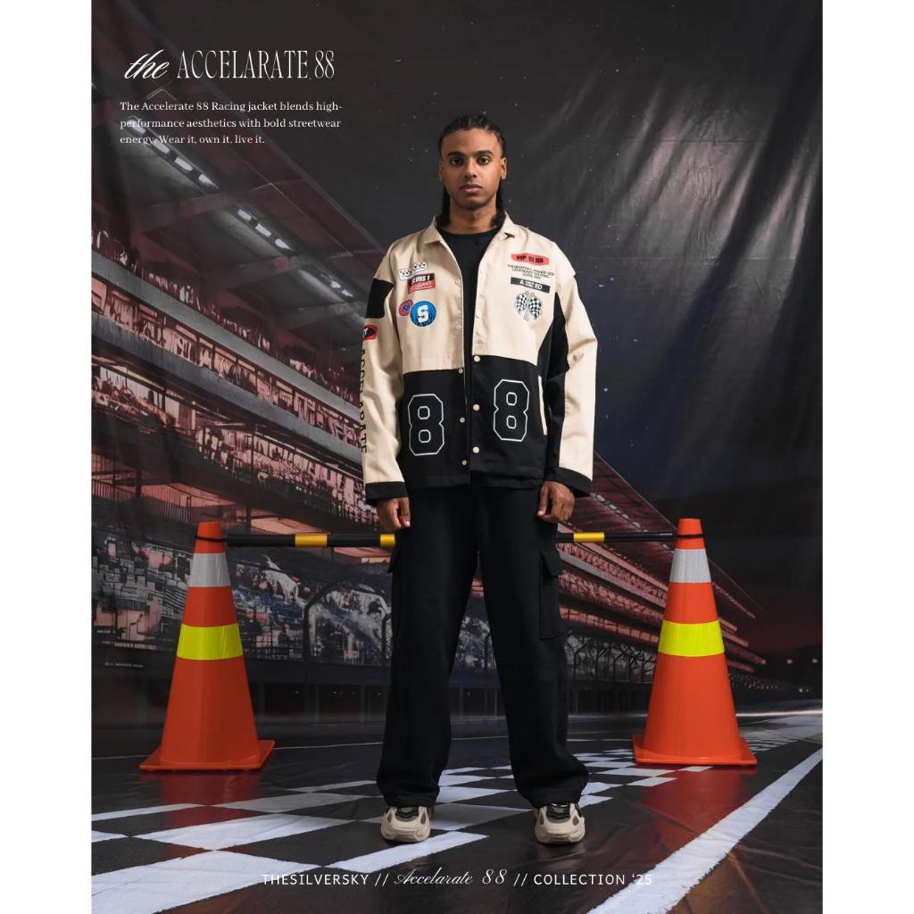 Jual Thesilversky Accelarate 88 Jacket Racing Premium Black Beige ...