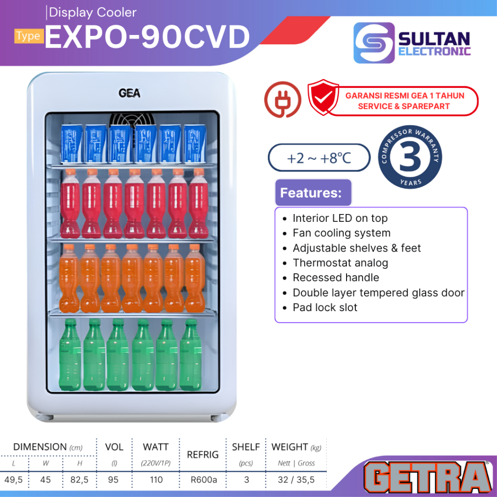 Jual GEA Showcase Cooler EXPO-90CVD / EXPO90CVD / EXPO 90CVD Kulkas ...