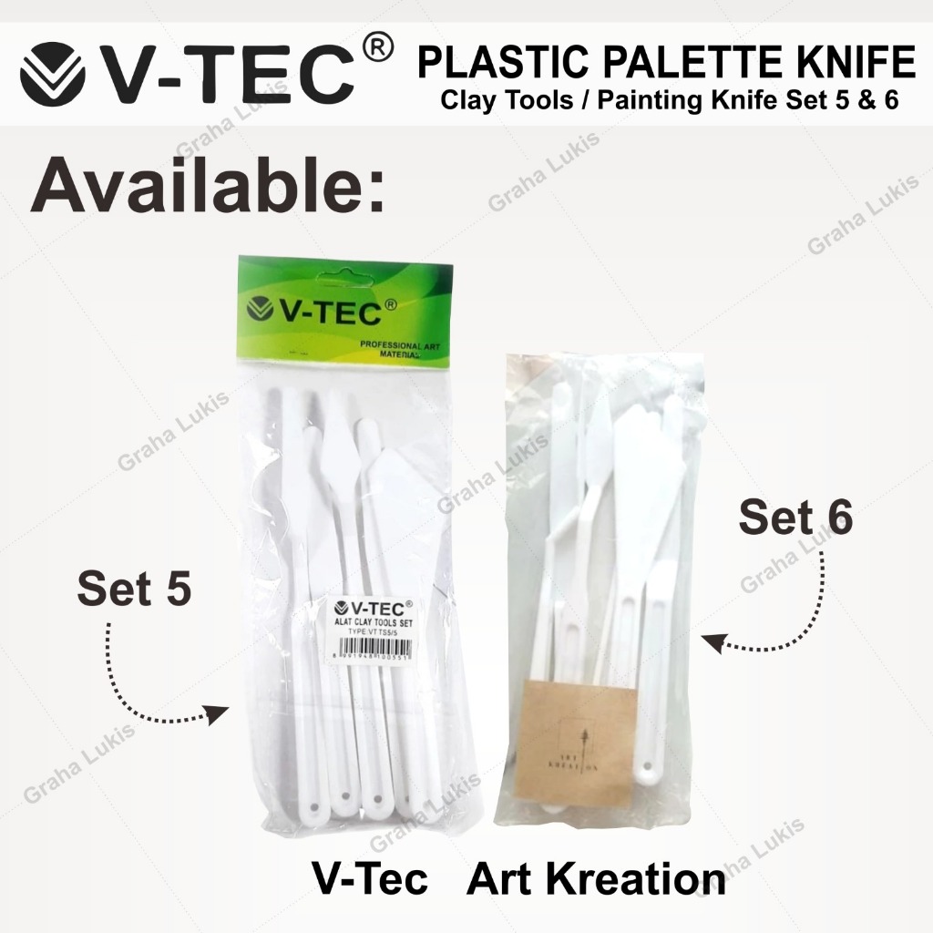 Jual Pisau Palette Plastik 6 Pcs / 5 Pcs / Palet Plastic set 6 / Set 5 ...