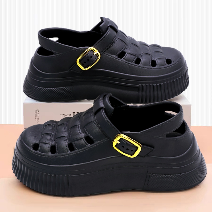 Elfelde Sandal Wantia Tinggi Baim Wanita Jelly Fuji Korea Sepatu Lace-up - foto 4