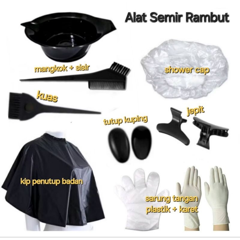 Jual Full set lengkap alat cat rambut mangkok sisir / Alat semir rambut ...