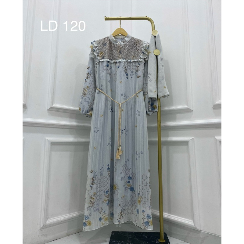 Gamis Lebaran Ceruti Babydoll Dress Brukat Ramadhan Idul Fitri Set Dengan Hijab - foto 5