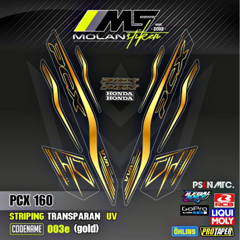 Jual Decal Sticker Striping Variasi Transparan Uv PCX 160 Honda PCX 160 ...