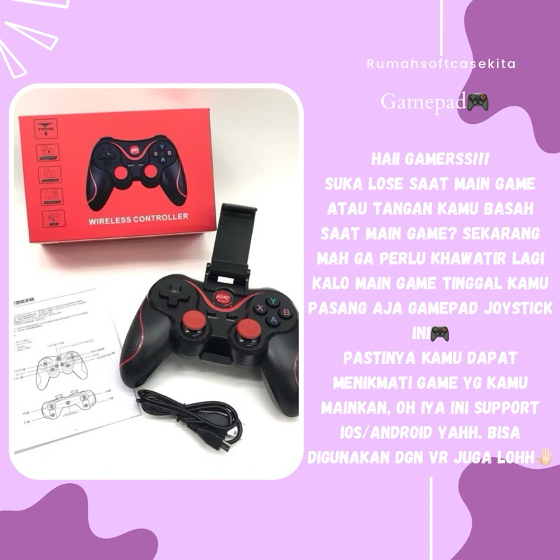 Jual [COD] GAMEPAD ANDROID BLUETOOTH WIRELESS X3 IOS WINDOWS CONTROLLER ...