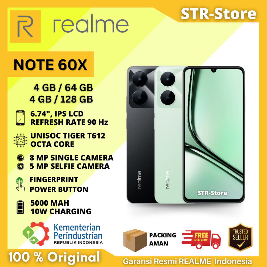 Jual REALME NOTE 60X 4/128GB GARANSI RESMI REALME BARU NOTE 60X 4/64 GB ...