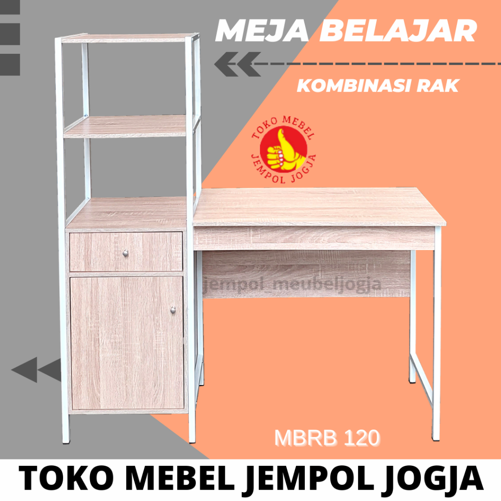 Jual Meja belajar minimalis kombinasi rak dan lemari MBRB 120 | Shopee ...