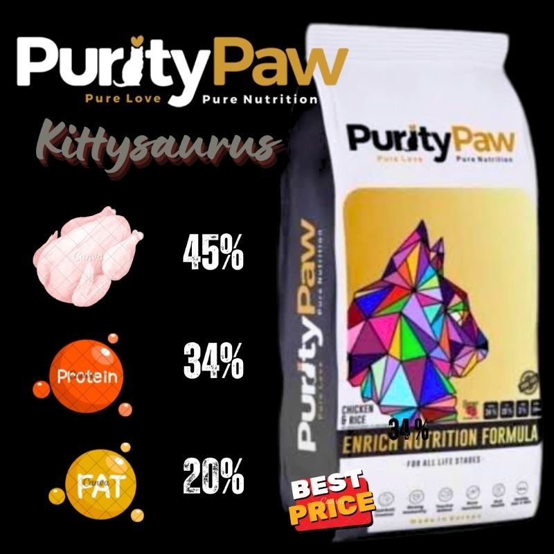 Jual PURITY PAW 5KG ALL STAGE DENGAN DAGING AYAM 45% | Shopee Indonesia