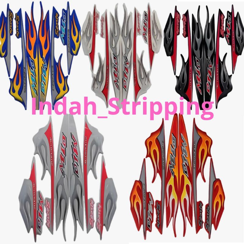 Jual Stiker Striping Motor Mio Sporty Motif Api Tahun 2006 Mio Smile ...