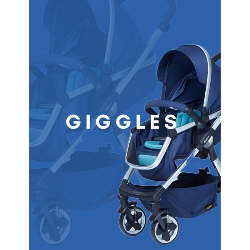 Jual Giggles Tulip Convertible Stroller Navy Denim Shopee
