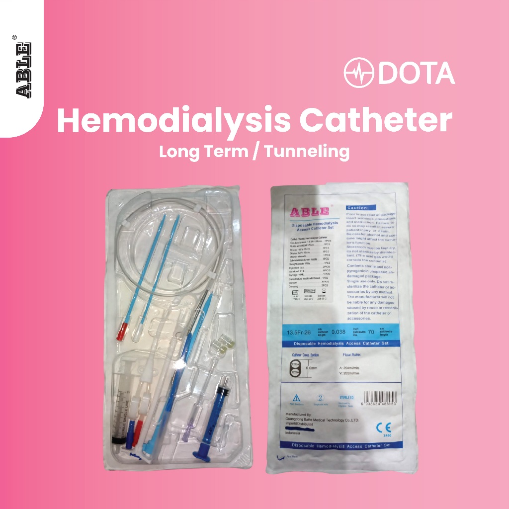 Jual CVC HD Tunneling / Longterm Hemodialysis Catheter (ABLE) | Shopee ...