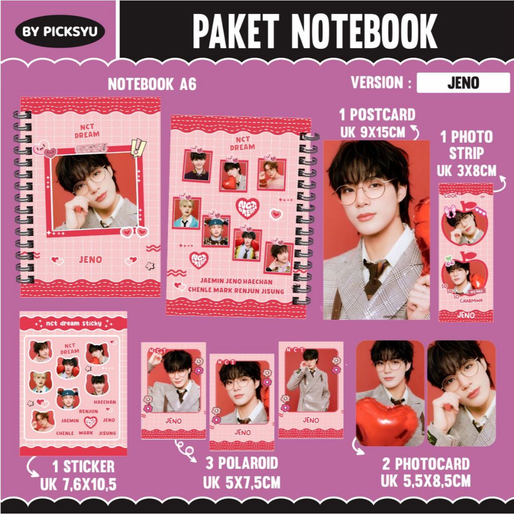Jual [PACKING BOX] PAKET RINGNOTE NCT DREAM MD TDS RED / PAKET NOTEBOOK ...