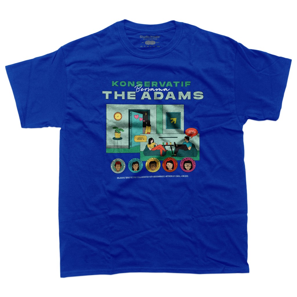 Jual T-shirt Bootleg Band The Adams Konservatif Blue | Shopee Indonesia
