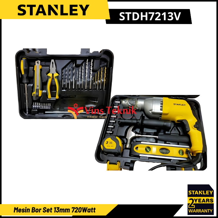 Jual mesin bor set 13mm hammer drill STDH7213V STANLEY STDH 7213V ...