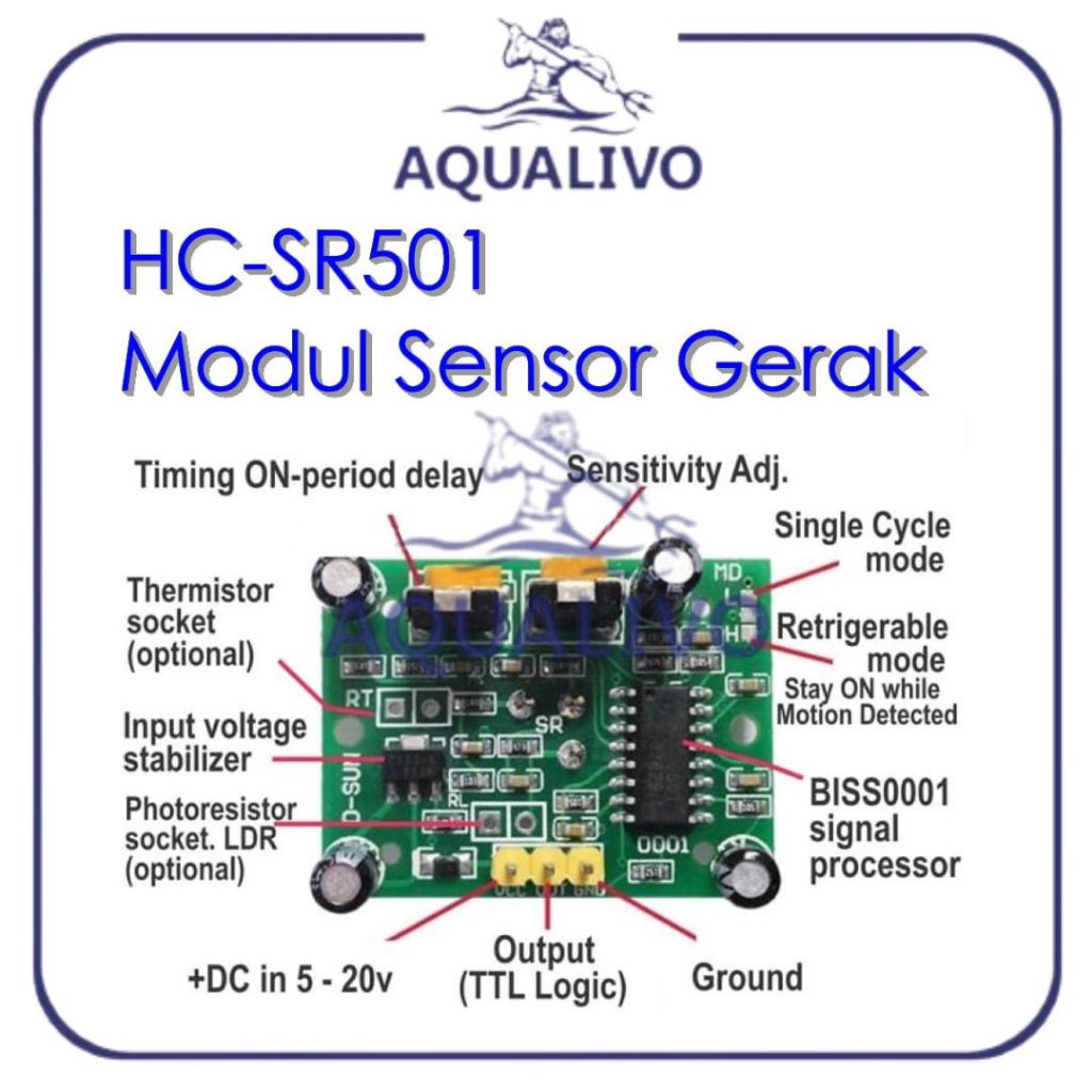 Jual HC-SR501 Human Motion Detector PIR INFRARED IR Sensor Gerak SR 501 ...