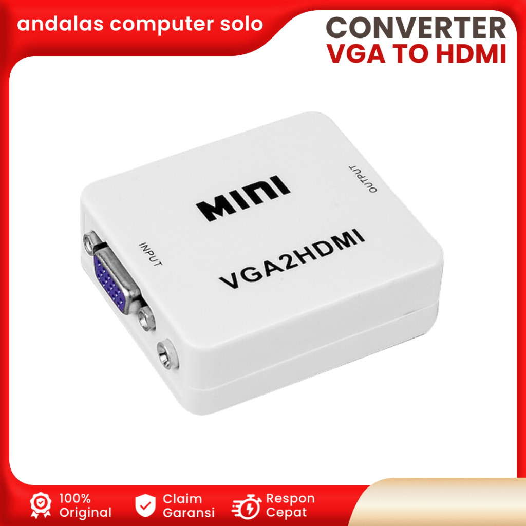 Jual CONVERTER ADAPTER KABEL VGA TO HDMI BOX VGA2HDMI | Shopee Indonesia