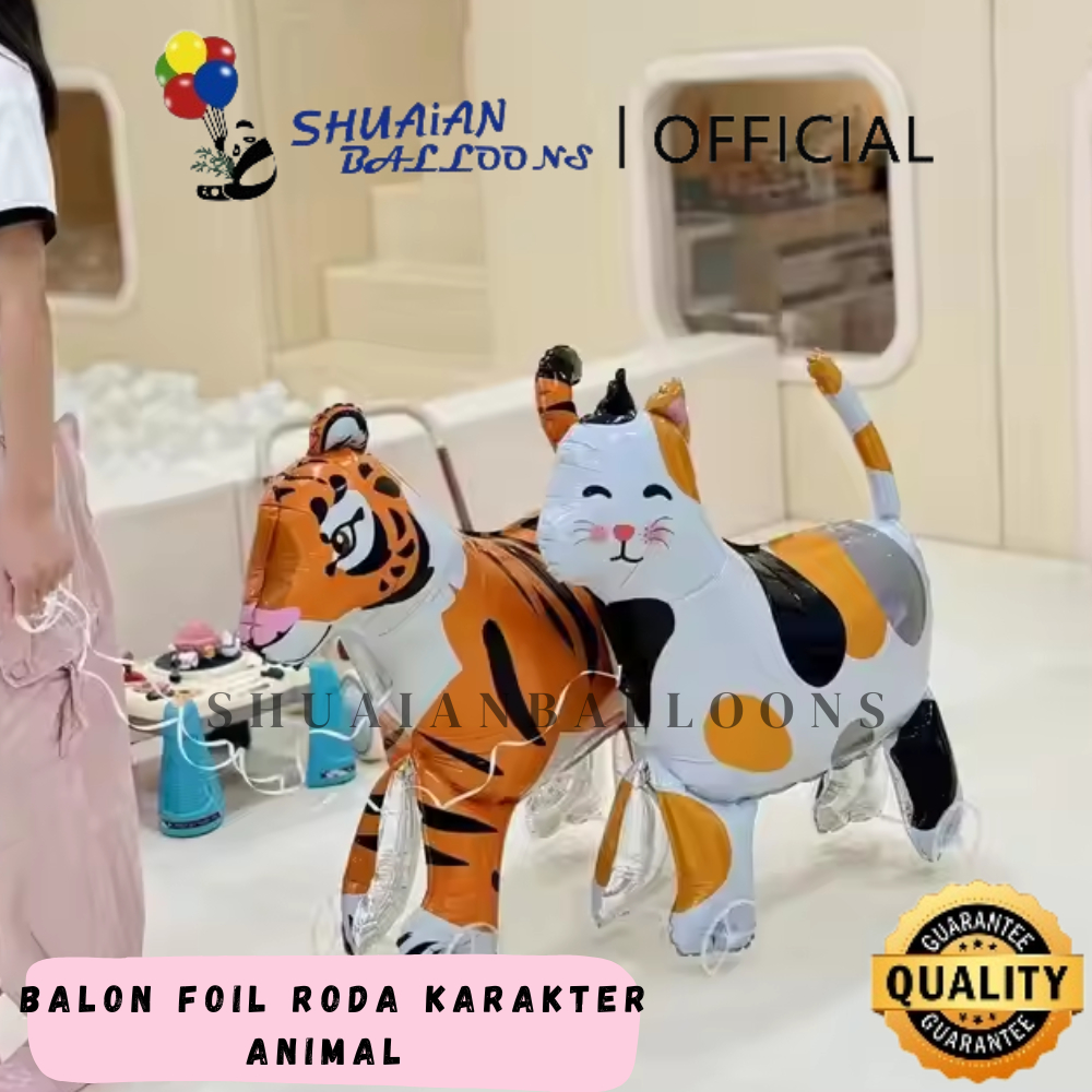 Jual SHUAIAN Balon Foil Animal Roda Berdiri 3D Balon Bisa Berjalan Roda ...