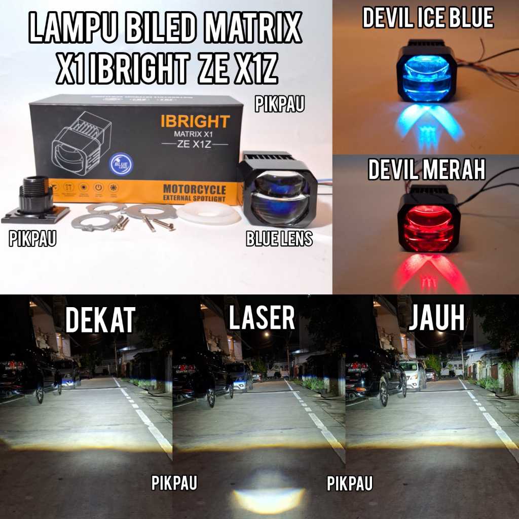 Jual LAMPU BILED MATRIX X1 IBRIGHT ZEX1Z 1,5inc Blue Lens | Shopee ...