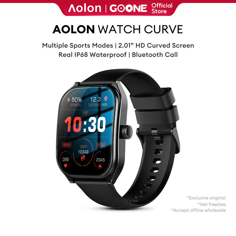 Aolon Curve Smart Watch IP68 Waterproof Curved IPS Screen  Bluetooth Call Running Pace Custom Wallpaper Smartwatch Health Monitoring