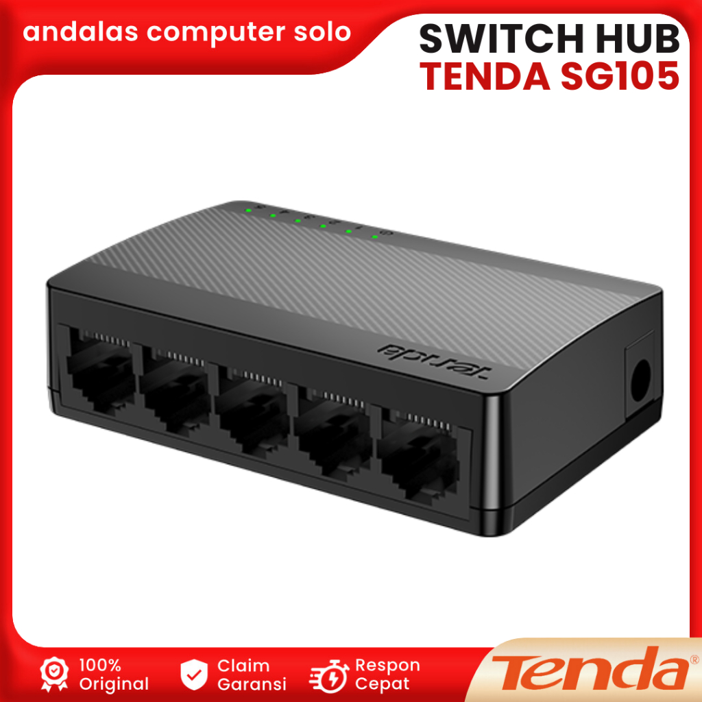 Jual SWITCH HUB DESKTOP SWITCH GIGABIT TENDA 5port SG105 GIGABIT ...