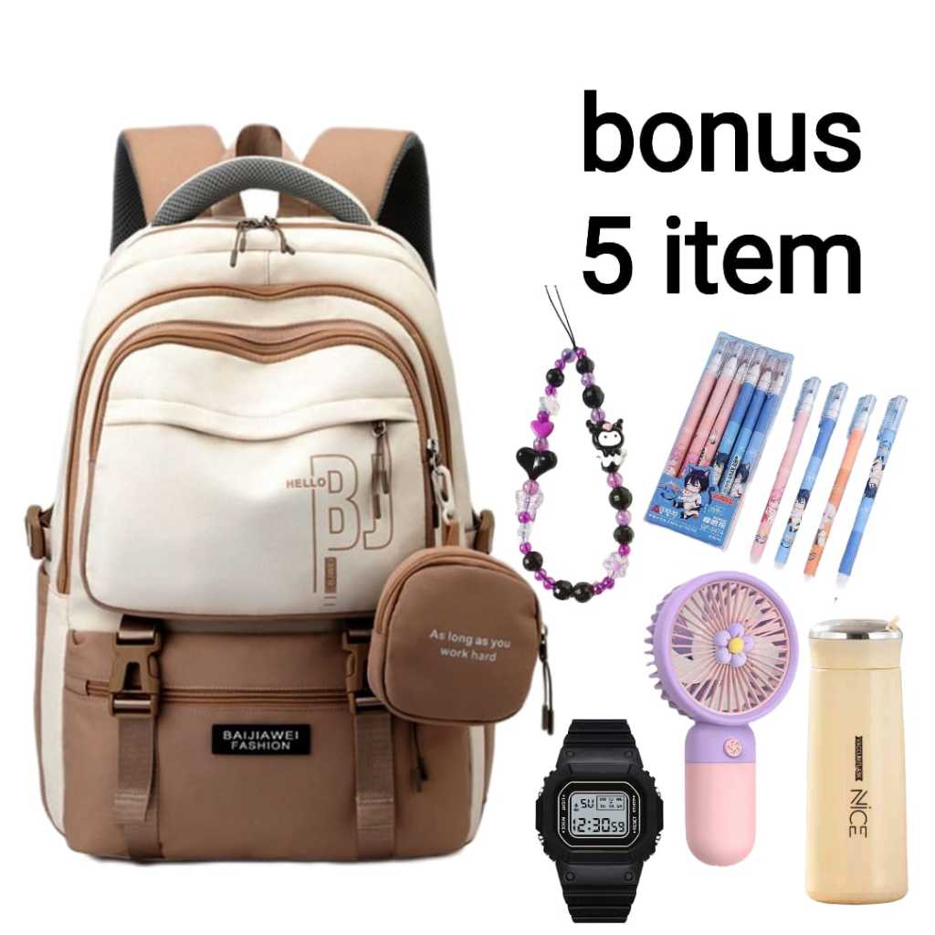 Flase.Id Official - Hello Bj - Tas Ransel Fashion Wanita Sekolah Kuliah Kerja