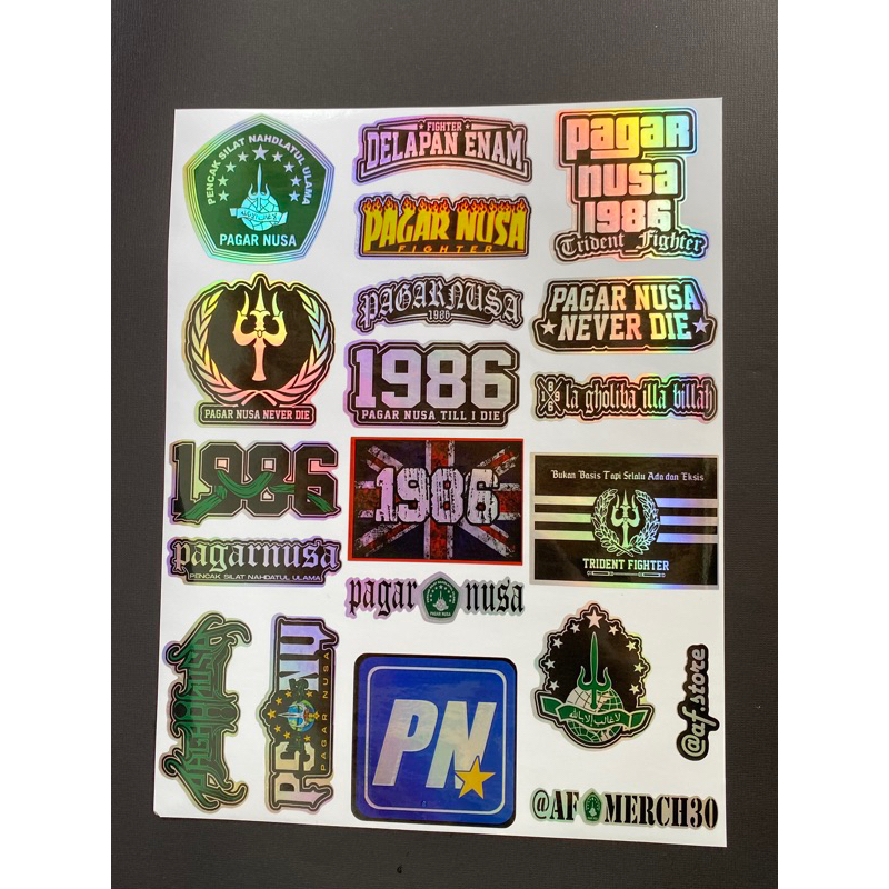 Jual stiker Hologram PAGAR NUSA cutting / Stiker PN hologram anti air ...