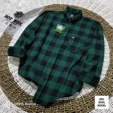 BOY MOM Kemeja Flanel Catur M L XL XXL XXXL XXXXL Unisex Pria Wanita Distro Lengan Panjang
