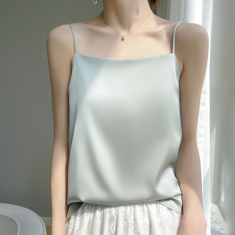 Jual tank top satin dalaman kebaya leher lurus datar BISA INSTANT (bisa ...