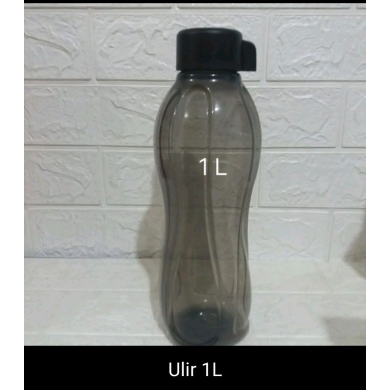 Jual Botol minum eco family tutup ulir tupperware 1 liter hitam ...